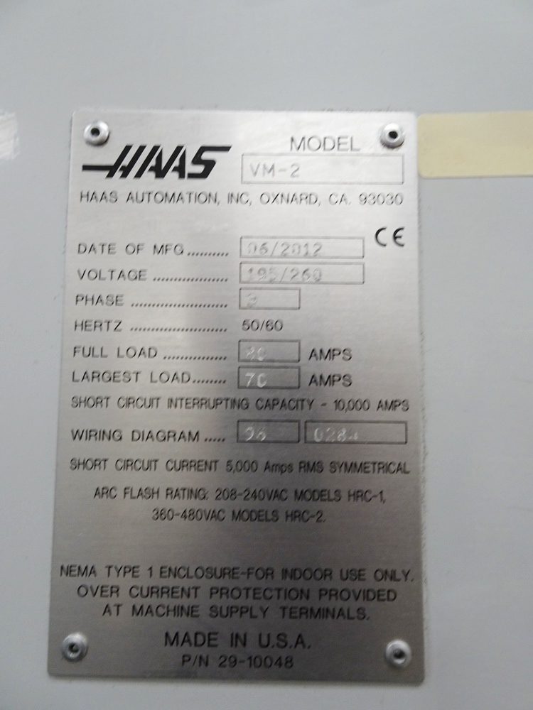 Haas VM 2 CNC High-Performance “Mold Making” Vertical Machining Center