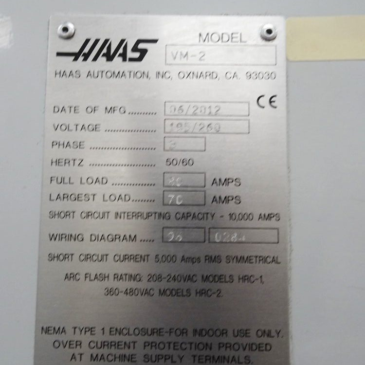 Haas VM 2 CNC High-Performance “Mold Making” Vertical Machining Center