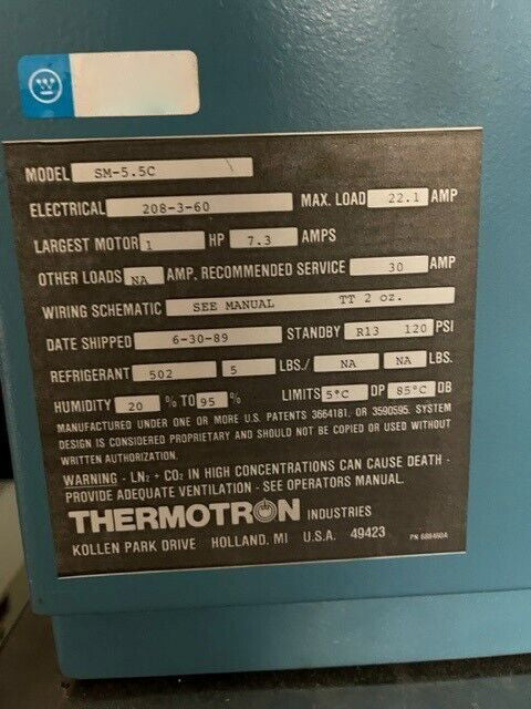 Thermotron S 5.5 C Industrial Environmental Chamber