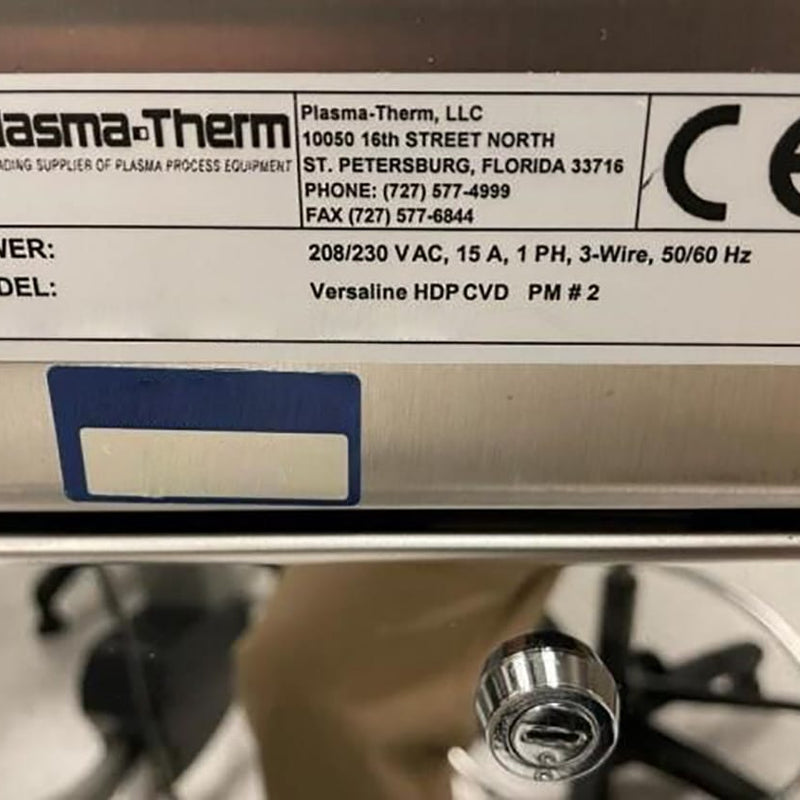 Plasmatherm Versaline CVD-RIE (Chemical Vapor Deposition - Reactive Ion Etching)