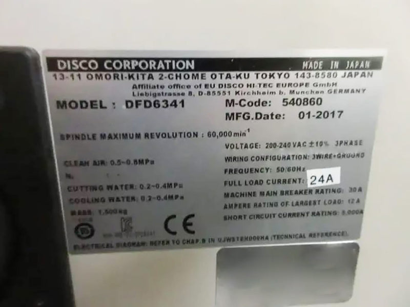 Disco DFD 6341 Automatic Dicing Saw