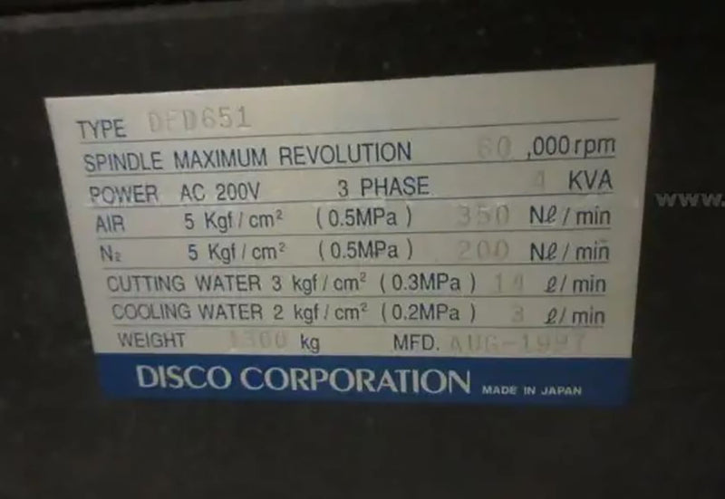Disco DFD 651 Automatic Dicing Saw