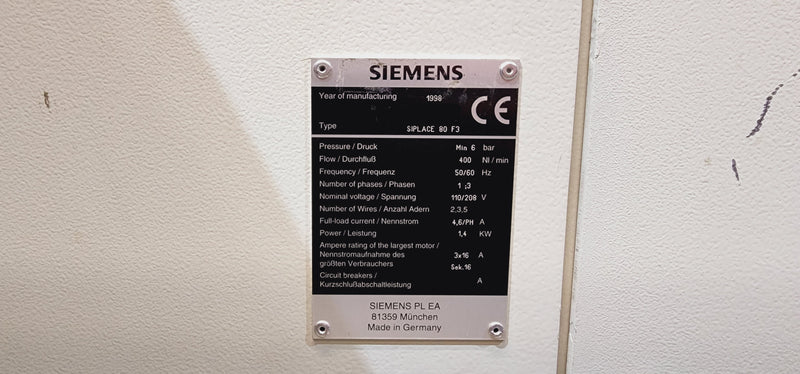 Siemens Siplace 80 F 3 Pick and Place