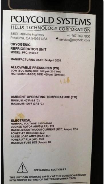 Polycold PFC 1100 LT Chiller