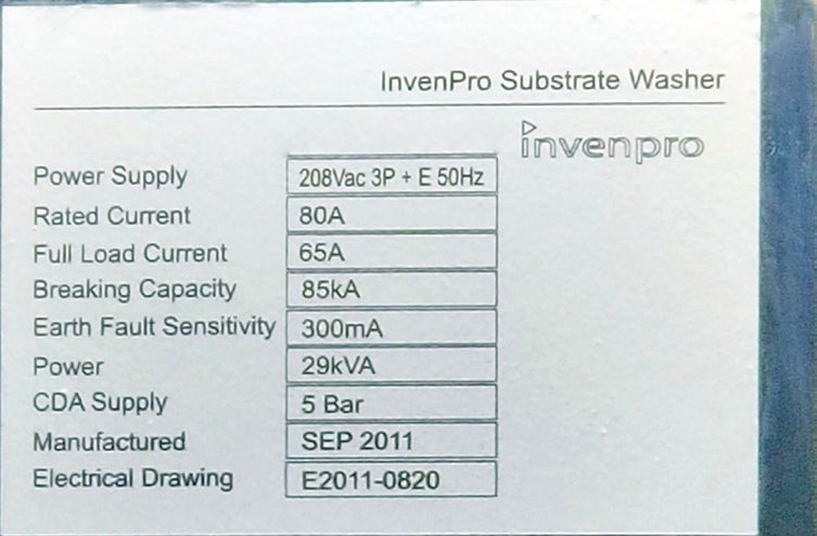 Invenpro Substrate Washer
