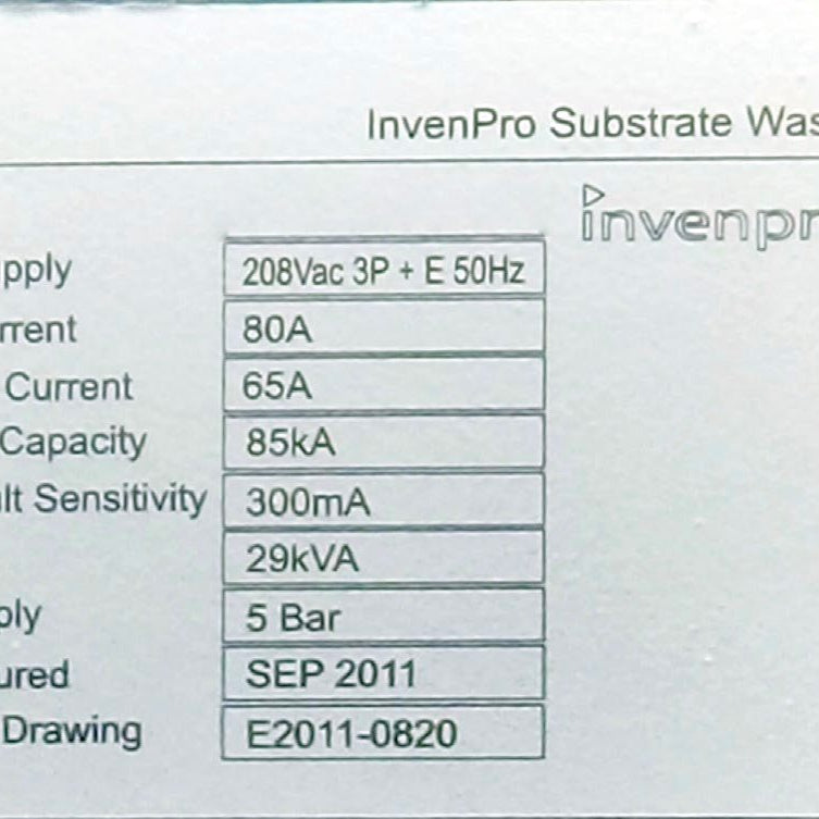 Invenpro Substrate Washer