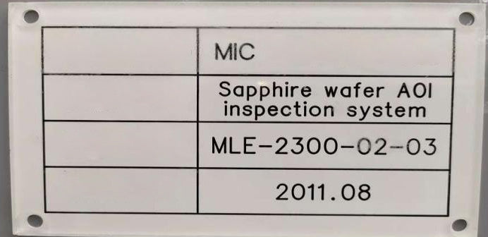 MIC MLE 2300 Sapphire Wafer AOI (Automated Optical Inspection)
