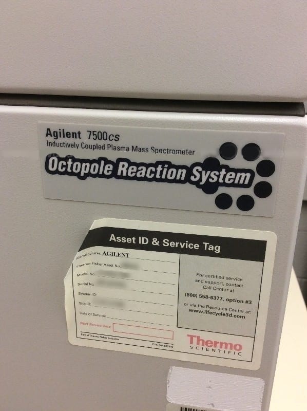 Agilent / Varian 7500 ICP-MS (Inductively Coupled Plasma - Mass Spectrometer)