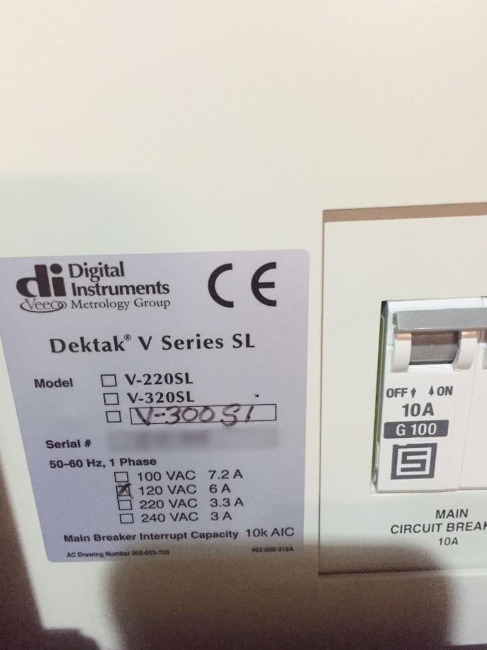 Bruker / Veeco Dektak V 300 Si Profilometer