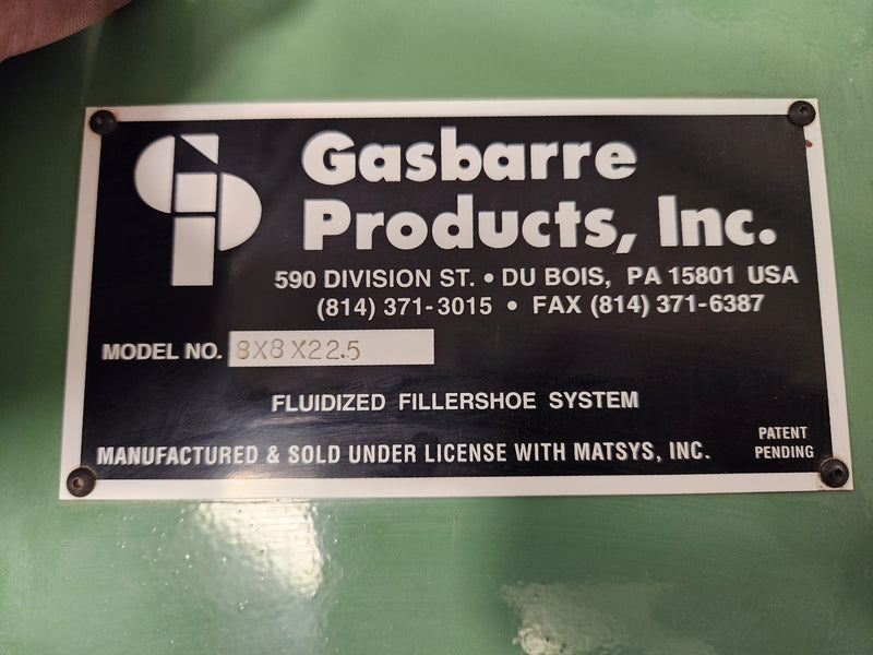 Gasbarre 8 x 8 x 22.5 Fluidized Filler Shoe Controller