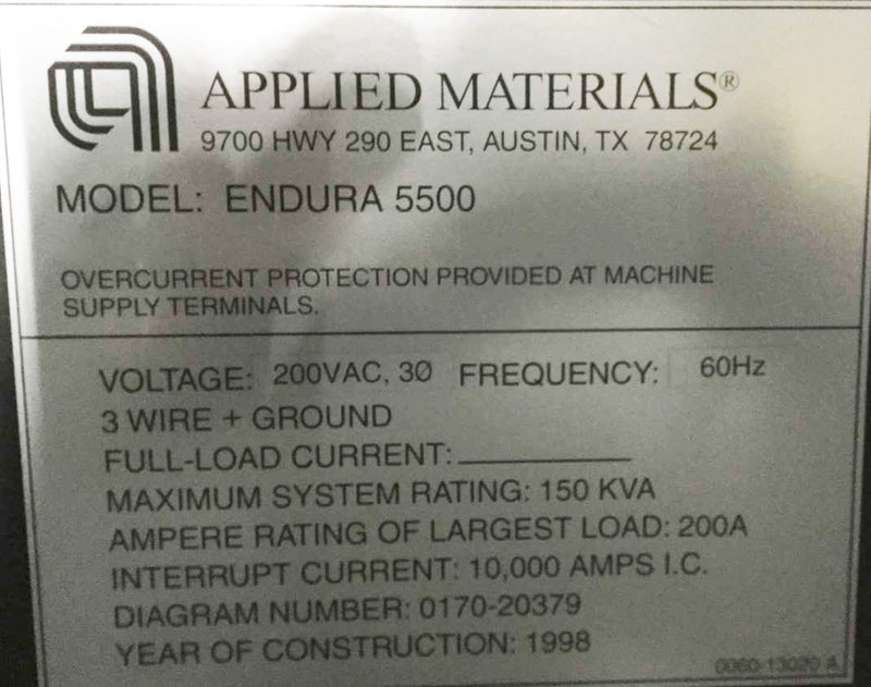 Applied Materials Endura 5500 HP Sputtering System