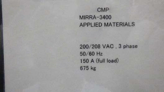 Applied Materials Mirra 3400 CMP (Chemical Mechanical Polisher)