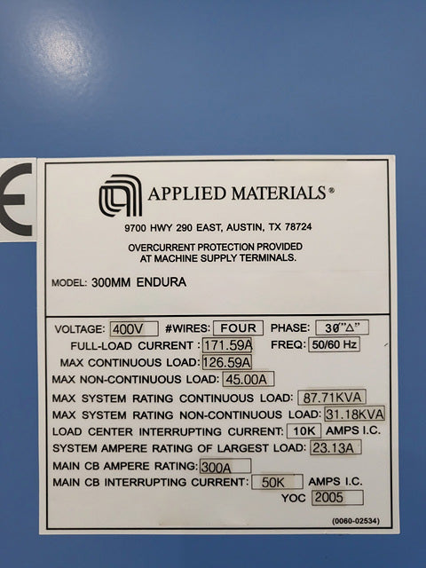Applied Materials Endura 2 PVD (Physical Vapor Deposition)