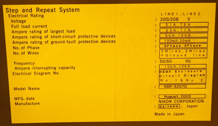 Nikon NSR S 207 D Stepper