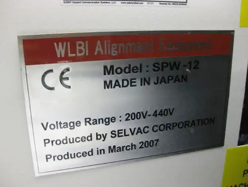 Selvac SPW 12 WLBI Alignment Equipment