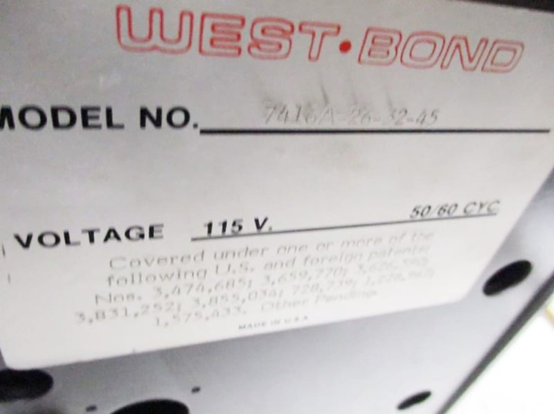 WestBond 7416 A 26 32 45 Precision Wedge Wire Bonder