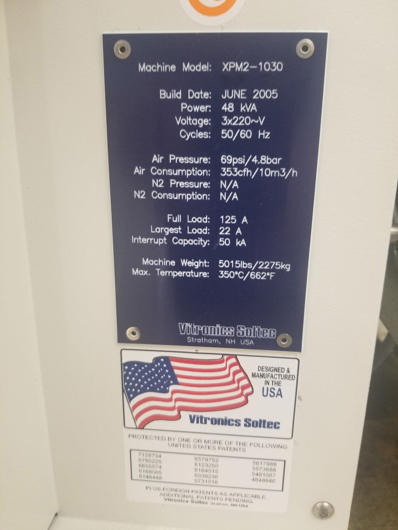 Vitronics Soltec XPM 2 1030 Oven