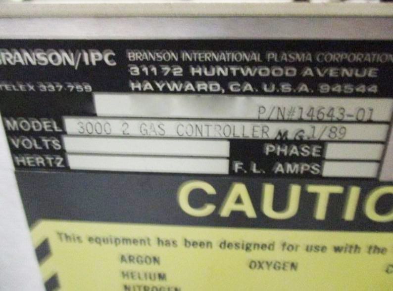 Branson IPC 3000 Series Plasma Asher