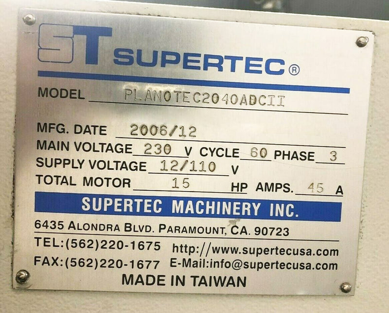 Supertek STP 2040 ADCII Surface Grinder