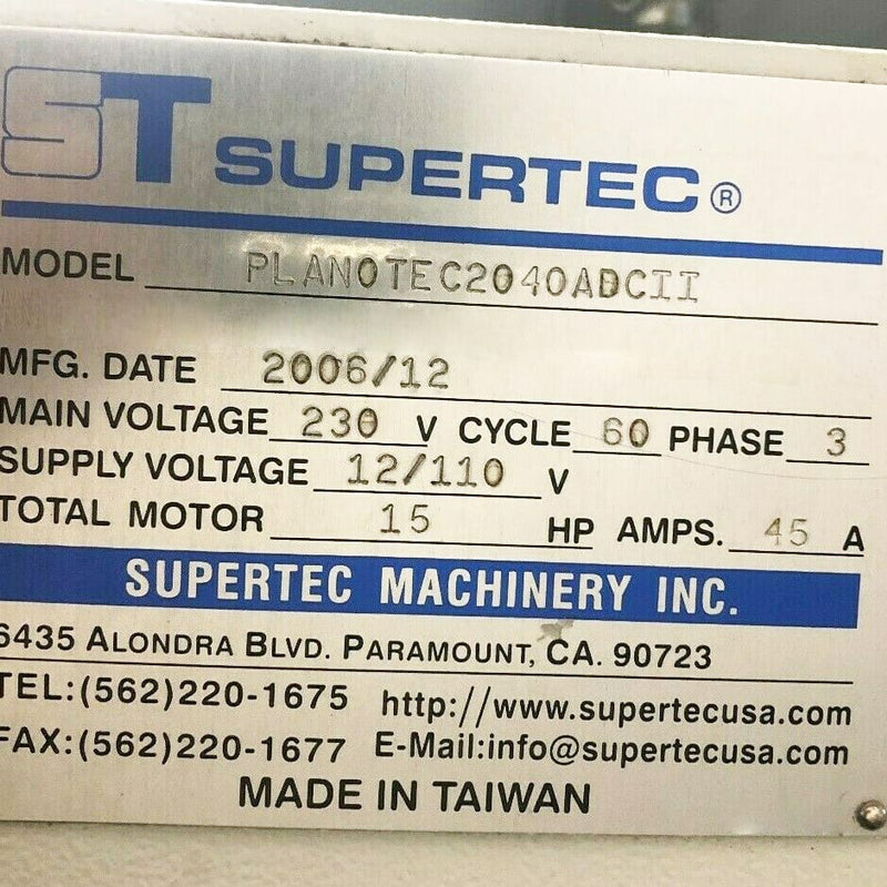Supertek STP 2040 ADCII Surface Grinder