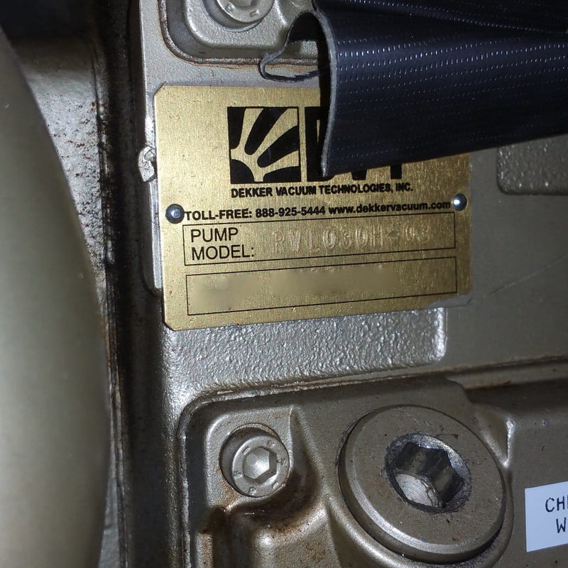 Dekker Vacuum Technologies RML 030 T 2 00 Vacuum Pump System