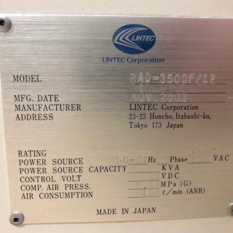 Lintec RAD 3500 F / 12 Laminator
