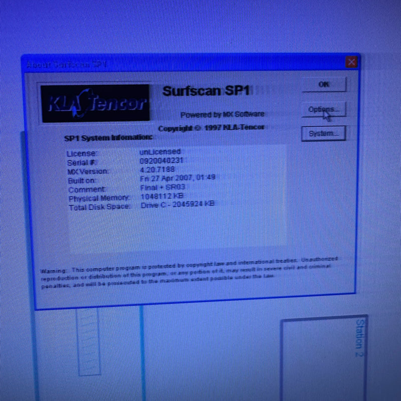KLA Surfscan SP 1 DLS Particle Defect System