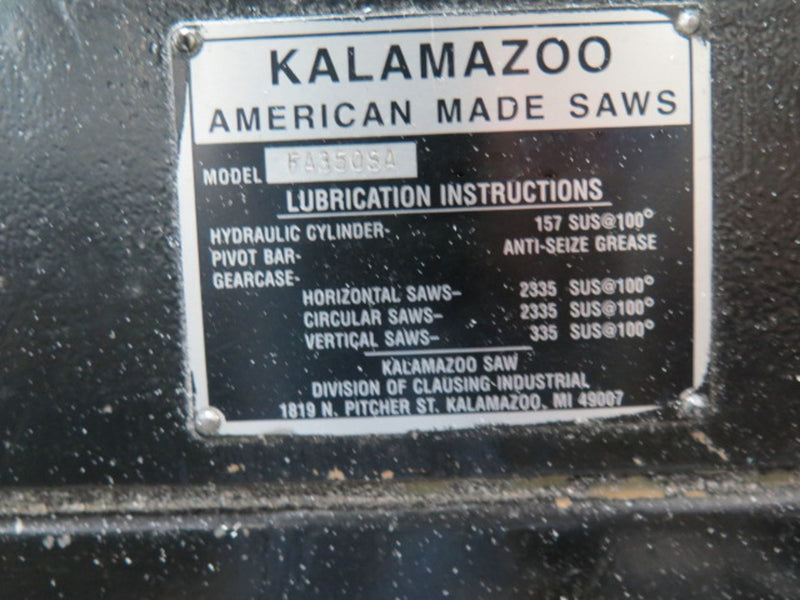 Kalamazoo FA 350 SA Saw