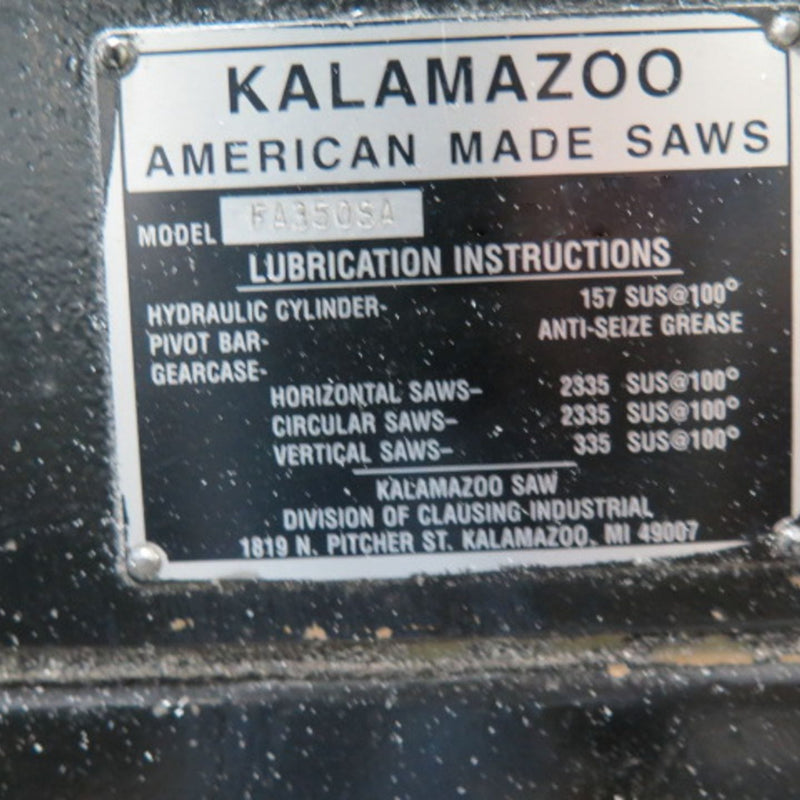 Kalamazoo FA 350 SA Saw