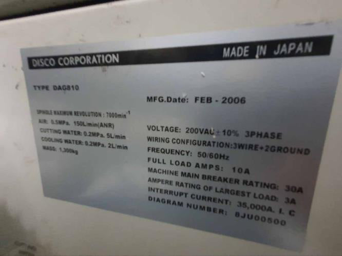 Disco DAG 810 Back Grinder