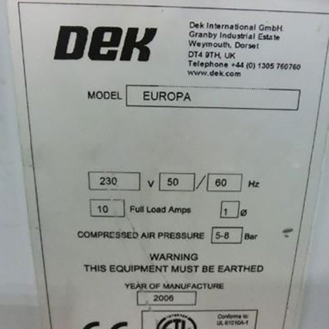 Dek Europa Screen Printer