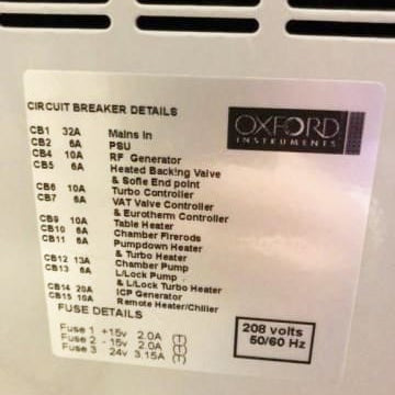 Oxford 180 ICP (Inductively Coupled Plasma)