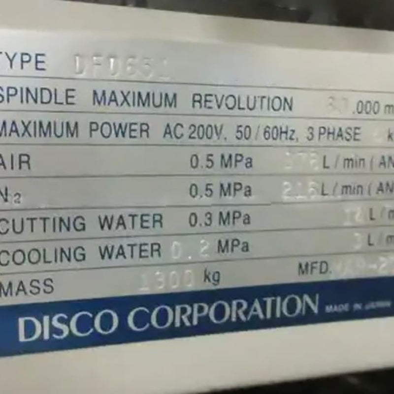 Disco DFD 651 Automatic Dicing Saw