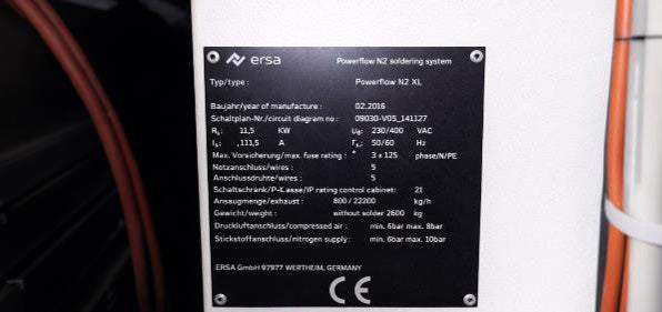 ERSA Powerflow N 2 XL Wave Soldering Machine