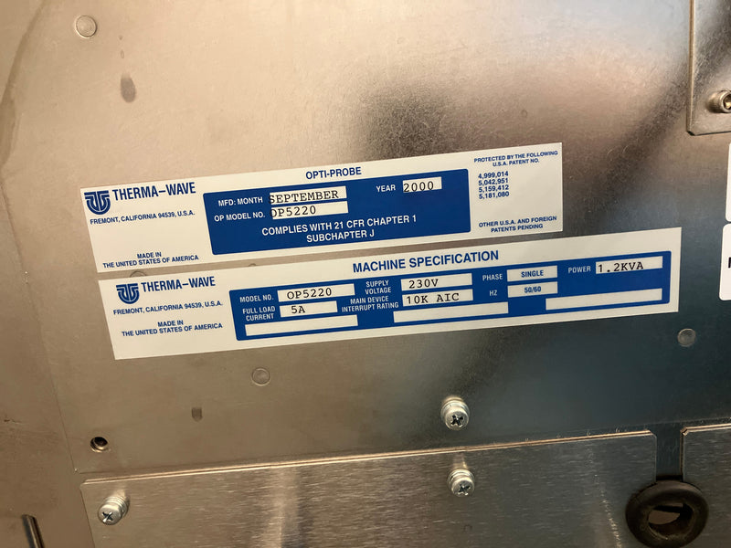 KLA / Therma-wave OP 5220 Film Thickness Measurement
