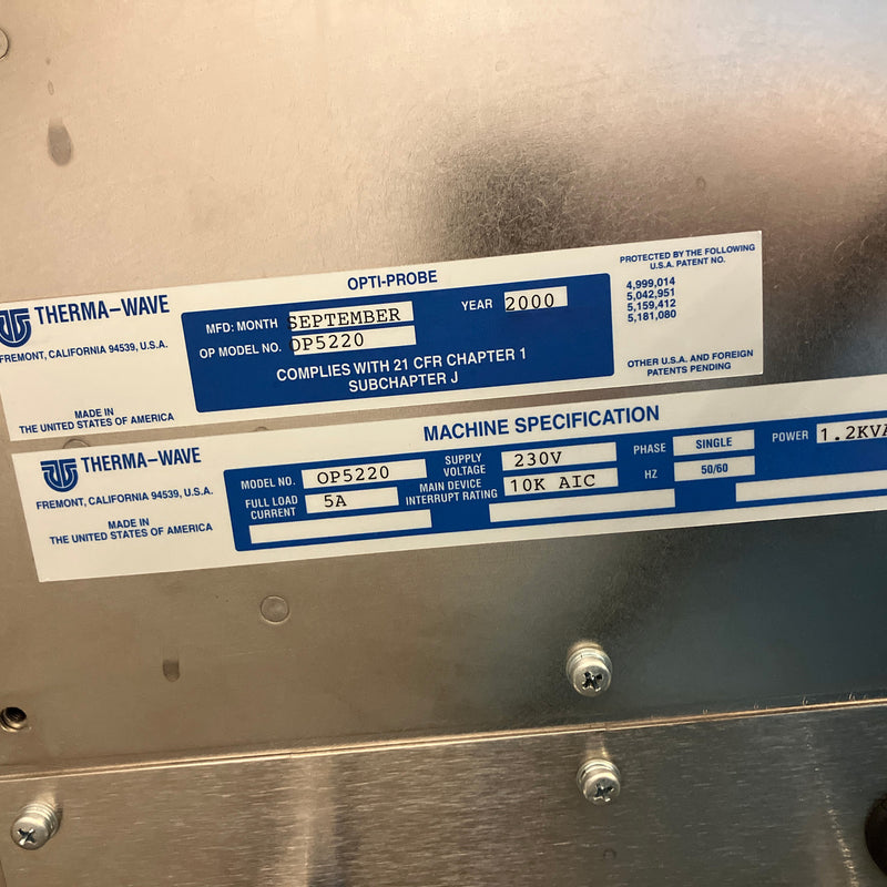 KLA / Therma-wave OP 5220 Film Thickness Measurement