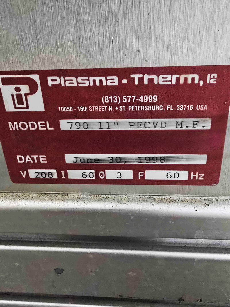 Plasmatherm 790 PECVD (Plasma-Enhanced Chemical Vapor Deposition)