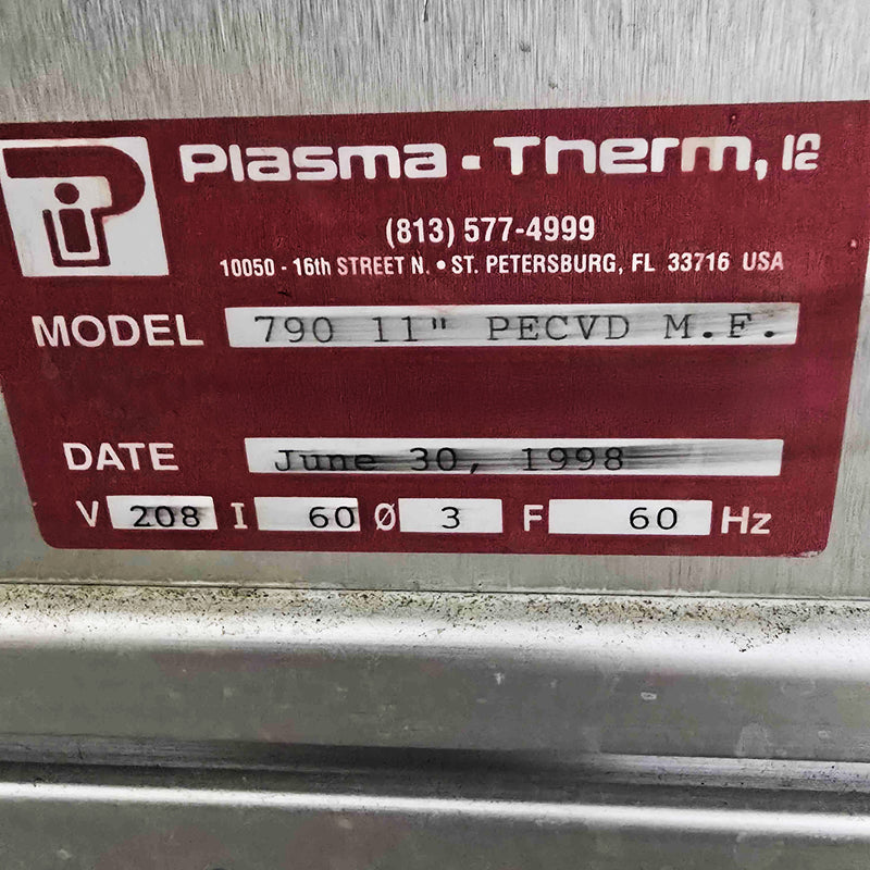 Plasmatherm 790 PECVD (Plasma-Enhanced Chemical Vapor Deposition)