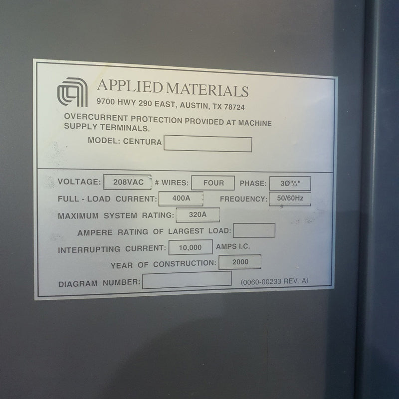 Applied Materials TPCC Controller Rack