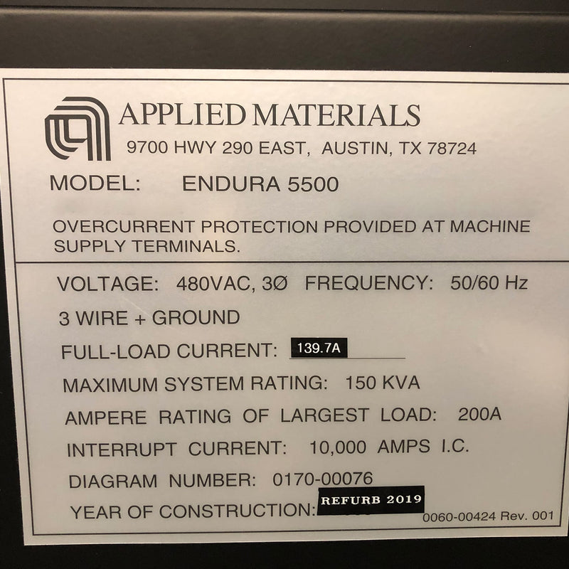 Applied Materials Endura 5500 PVD (Physical Vapor Deposition)