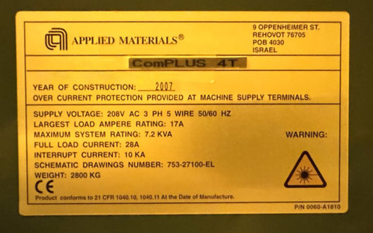 Applied Materials Complus 4 T Inspection System