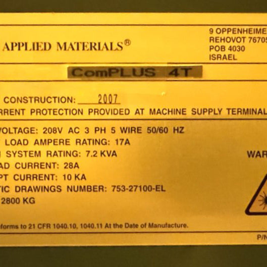 Applied Materials Complus 4 T Inspection System
