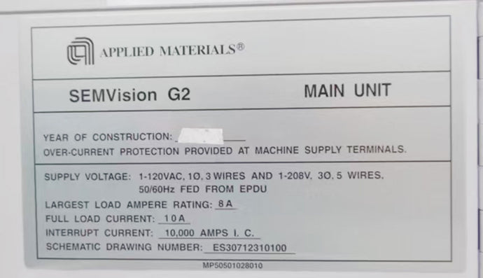 Applied Materials SEMVision G 2 CD-SEM (Critical Dimension Scanning Electron Microscope)