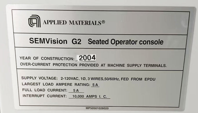 Applied Materials SEMVision G 2 CD-SEM (Critical Dimension Scanning Electron Microscope)