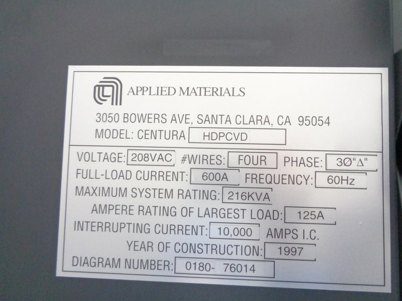 Applied Materials Centura Ultima HDP-CVD (High-Density Plasma - Chemical Vapor Deposition)