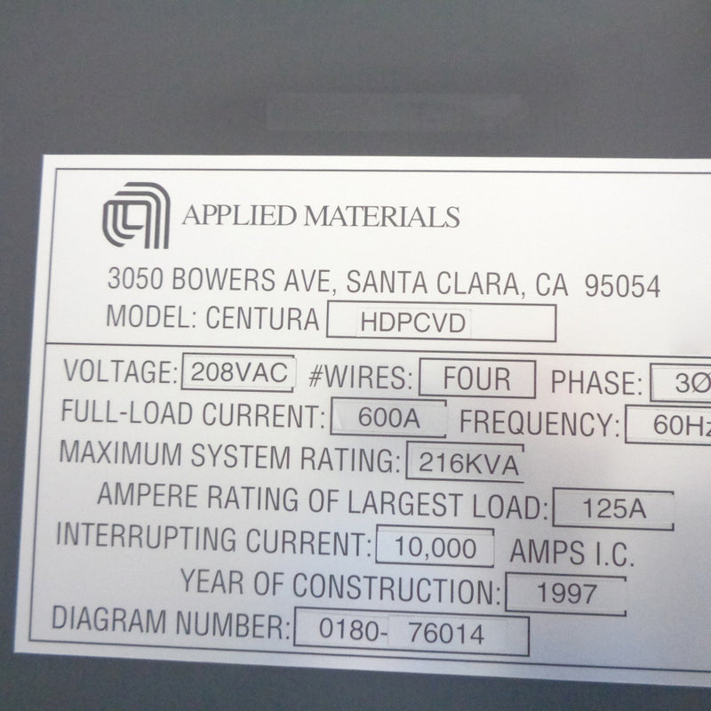 Applied Materials Centura Ultima HDP-CVD (High-Density Plasma - Chemical Vapor Deposition)