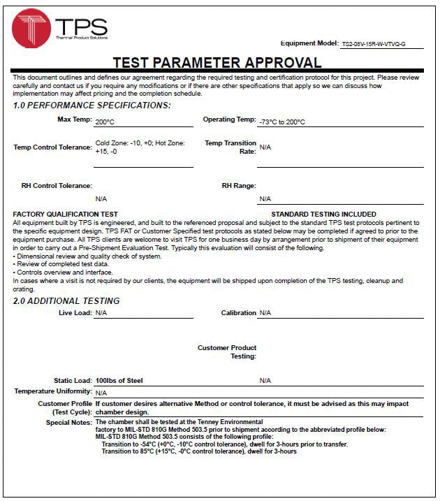 Thermal Product Solutions (TPS) TS 2-08 V 15 R-W-VTVQ-G Shock Chamber