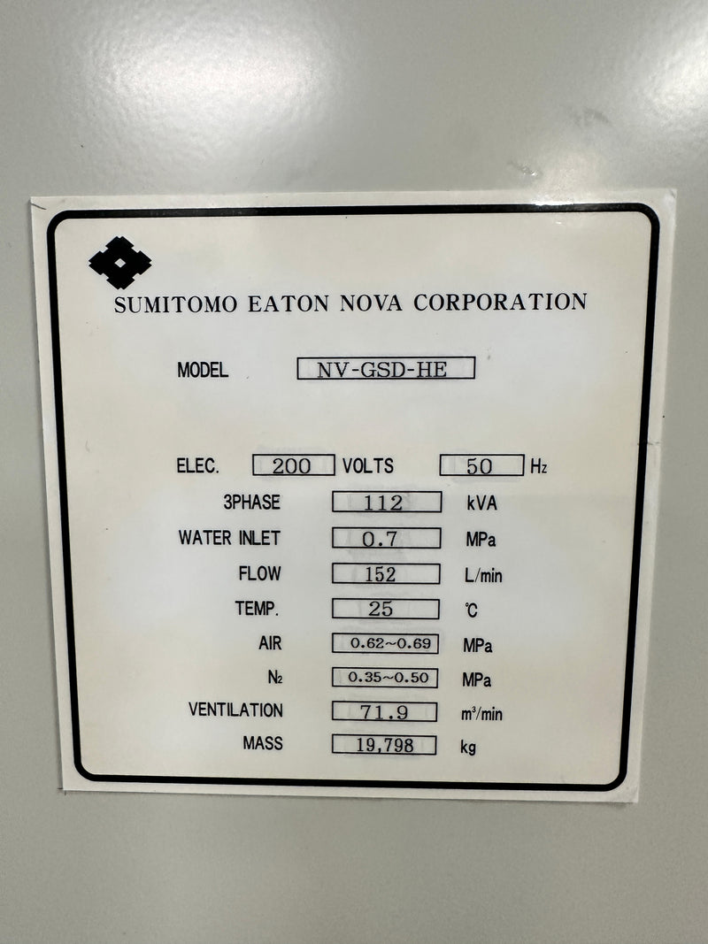 Sumitomo / SEN NV GSD HE Ion Implanter