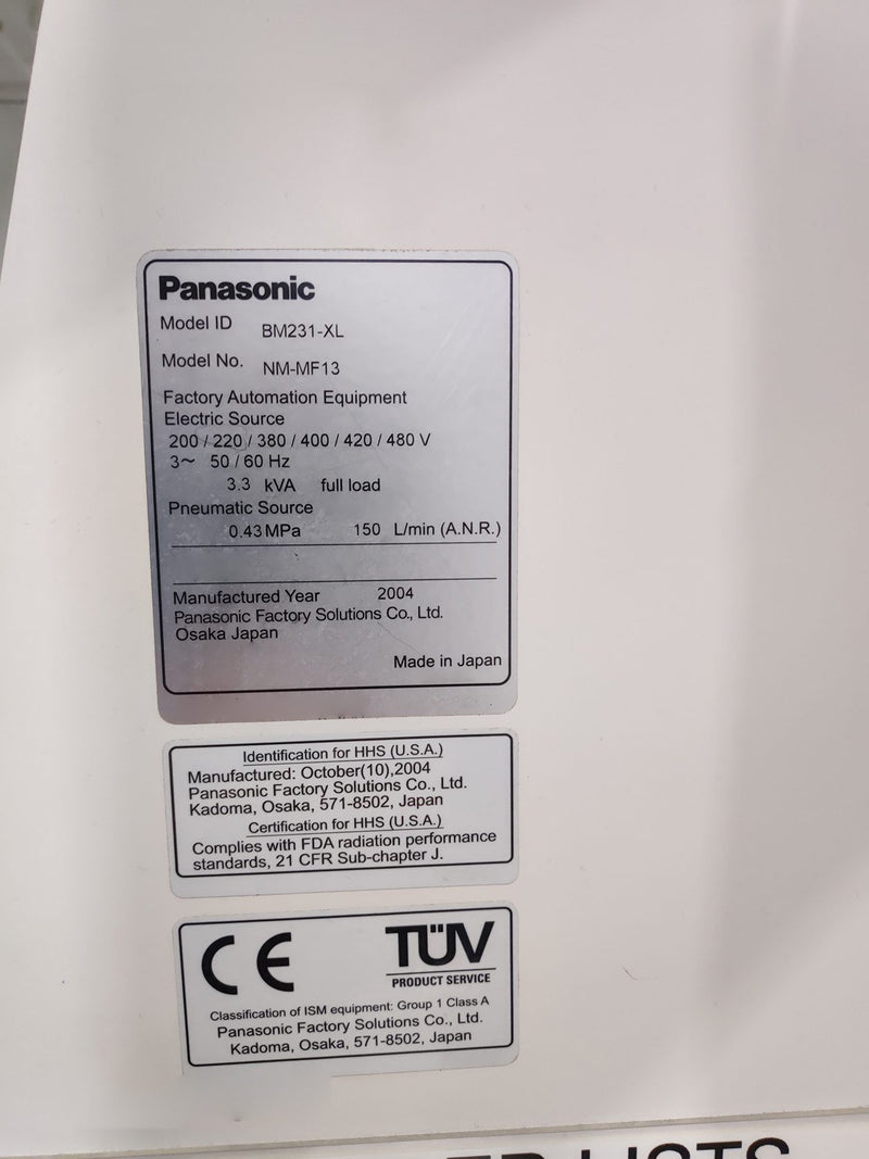 Panasonic BM 231 XL SMT Pick & Place Machine