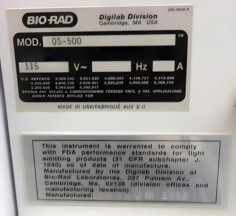 Bio-Rad QS 500 FTIR Spectrometer (Fourier Transform Infrared)